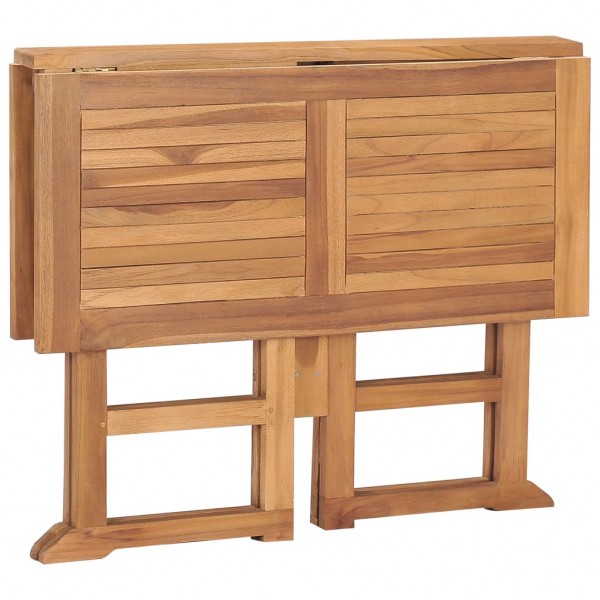 Mesa de comedor plegable para jardín madera de teca 90x90x75 cm M 5