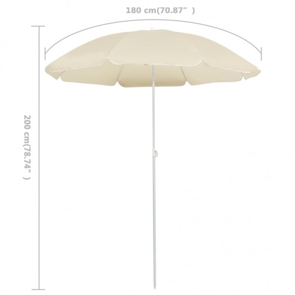 Guarda-sol de jardim com poste de aço 180 cm cor areia M 5
