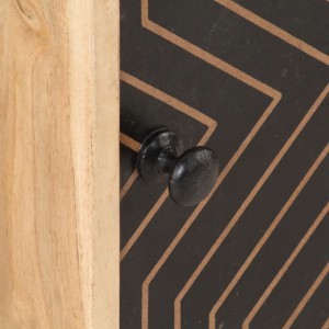 Mesita de noche de madera maciza de acacia 40x30x50 cm H