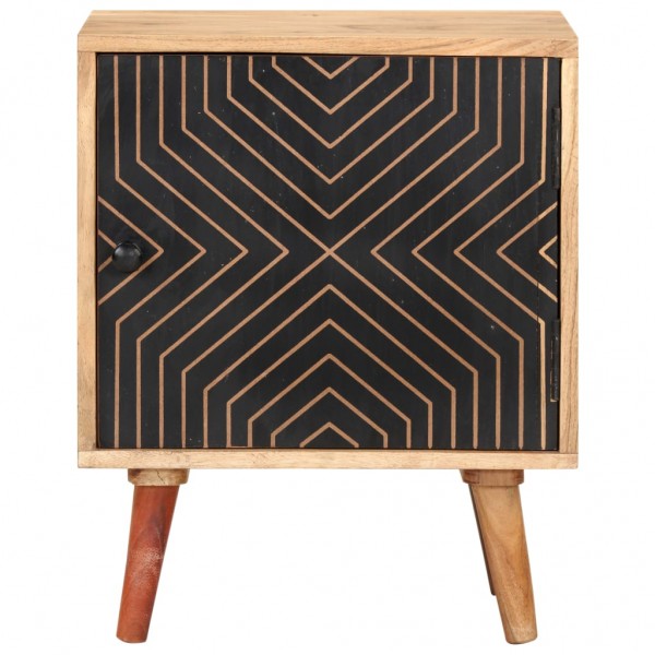 Mesita de noche de madera maciza de acacia 40x30x50 cm M 4