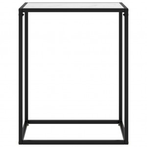 Mesa consola vidrio templado blanco 60x35x75 cm H