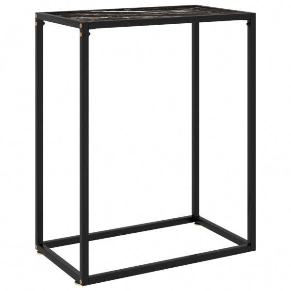 Mesa consola vidrio templado negro 60x35x75 cm D