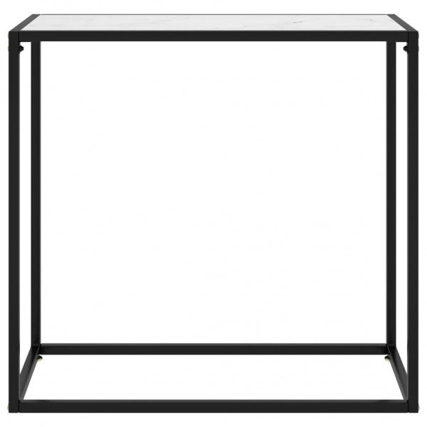 Mesa consola vidrio templado blanco 80x35x75 cm M 2