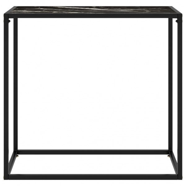 Mesa consola vidrio templado negro 80x35x75 cm M 2