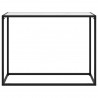 Mesa consola vidrio templado blanco 100x35x75 cm 2