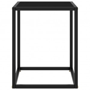 Mesa de centro negra con vidrio negro 40x40x50 cm H