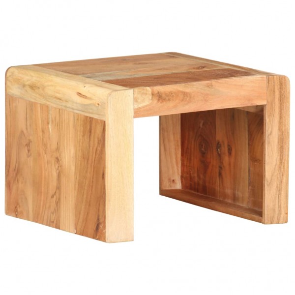 Mesa auxiliar de madera maciza de acacia 43x40x30 cm D