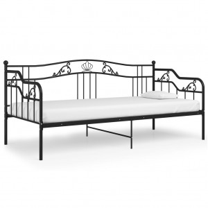 Estructura de sofá cama de metal negro 90x200 cm H