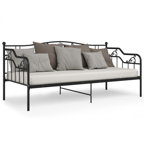 Sofá-cama 90x200 cm metal preto M 3