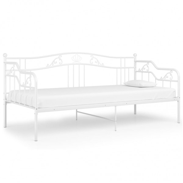 Estructura de sofá cama de metal blanco 90x200 cm M 2