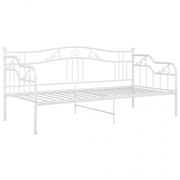 Estructura de sofá cama de metal blanco 90x200 cm M 5