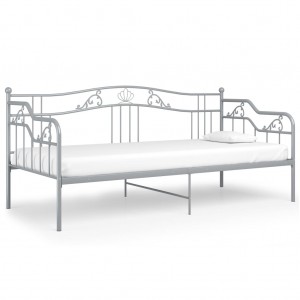 Estructura de sofá cama de metal gris 90x200 cm H