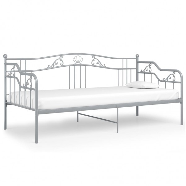 Estructura de sofá cama de metal gris 90x200 cm M 2