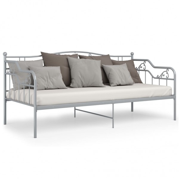 Estructura de sofá cama de metal gris 90x200 cm M 3