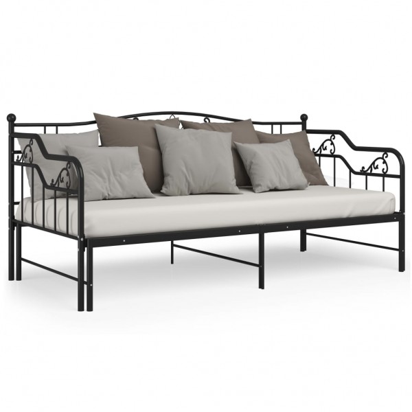 Estructura de sofá cama extraíble de metal negro 90x200 cm M 5