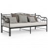 Estructura de sofá cama extraíble de metal negro 90x200 cm 5