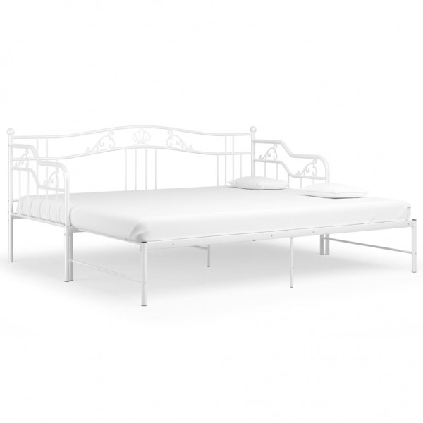 Estructura de sofá cama extraíble de metal blanco 90x200 cm M 2