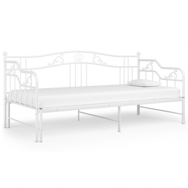 Estructura de sofá cama extraíble de metal blanco 90x200 cm M 3