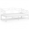 Estructura de sofá cama extraíble de metal blanco 90x200 cm 3
