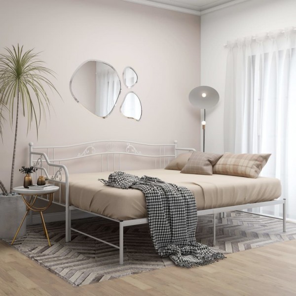 Estrutura sofá-cama de puxar 90x200 cm metal branco M 4