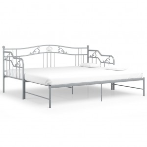 Estructura de sofá cama extraíble de metal gris 90x200 cm H