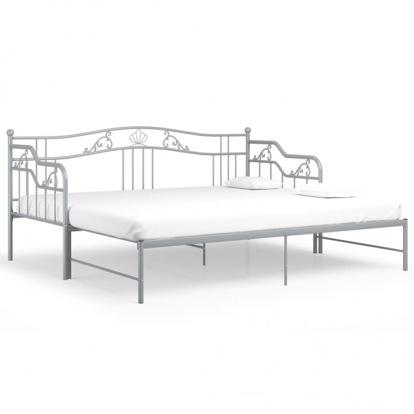 Estructura de sofá cama extraíble de metal gris 90x200 cm M 2