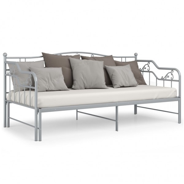 Estructura de sofá cama extraíble de metal gris 90x200 cm M 5
