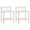 Mesas de cabeceira 2 pcs metal branco e vidro transparente 1