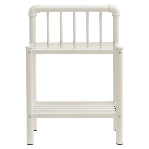 Mesas de cabeceira 2 pcs metal branco e vidro transparente M 2