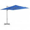 Guarda-sol cantilever com poste de aço 250x250 cm azul ciano 1