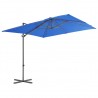 Guarda-sol cantilever com poste de aço 250x250 cm azul ciano 3