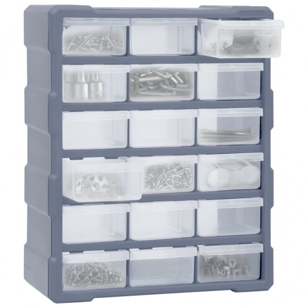 Organizador multicajones con 18 cajones intermedios 38x16x47 cm M 2