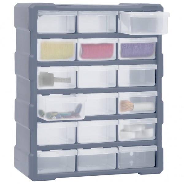 Organizador multicajones con 18 cajones intermedios 38x16x47 cm M 3