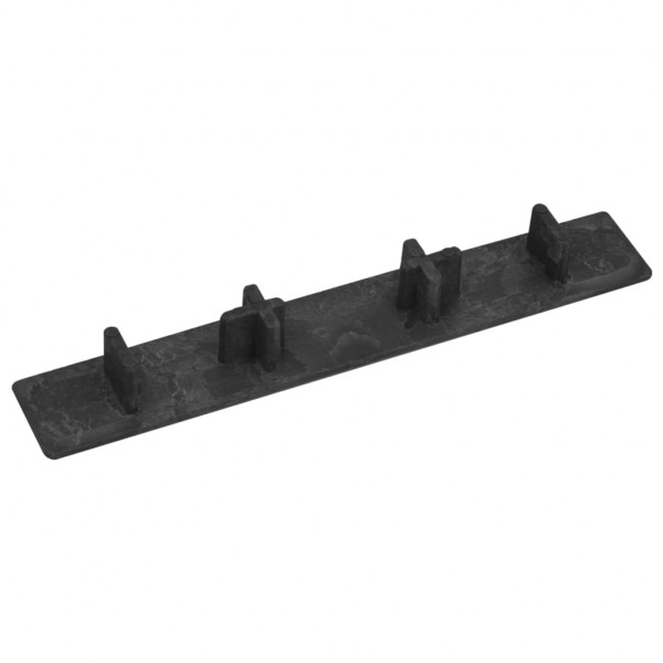 Tampas para extremidades de pavimento 10 pcs plástico preto M 2