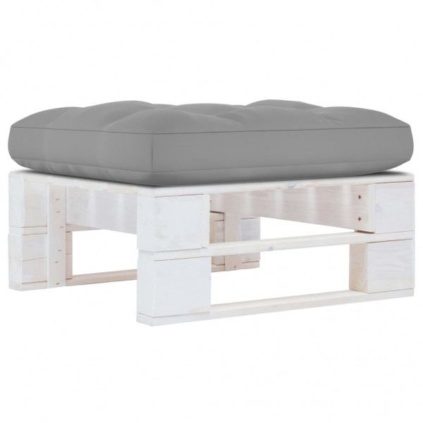 Otomana de jardín de palets madera de pino impregnada blanca D