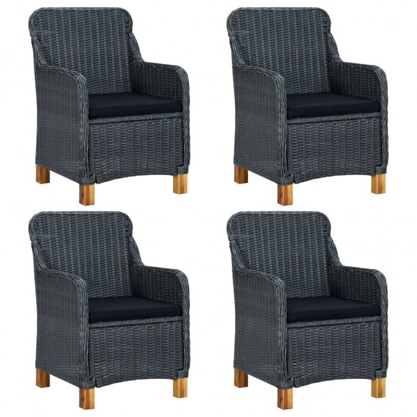 5 pcs conjunto de jantar para jardim cinzento-escuro M 5