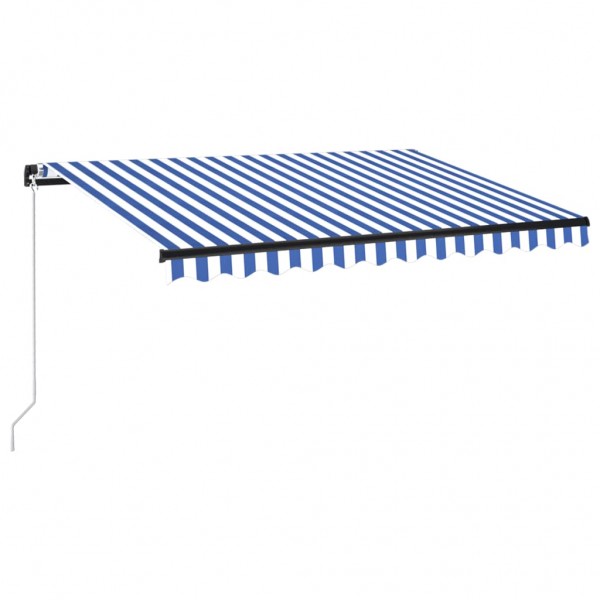 Toldo manual retráctil con LED azul y blanco 350x250 cm M 2