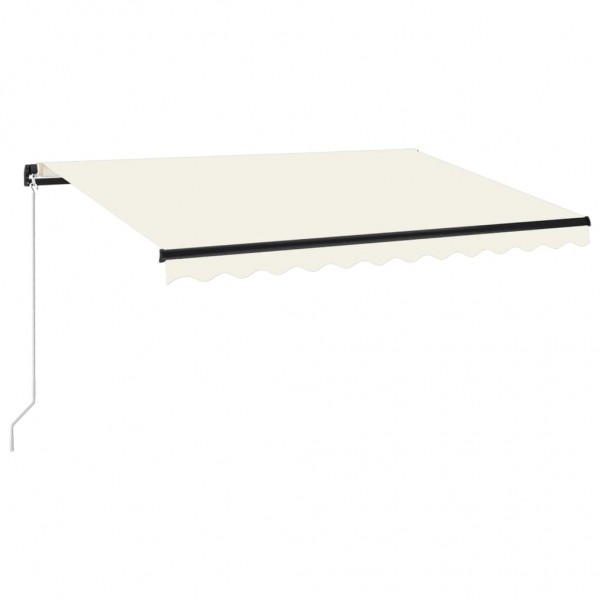 Toldo retrátil manual com LED 350x250 cm cor creme M 2