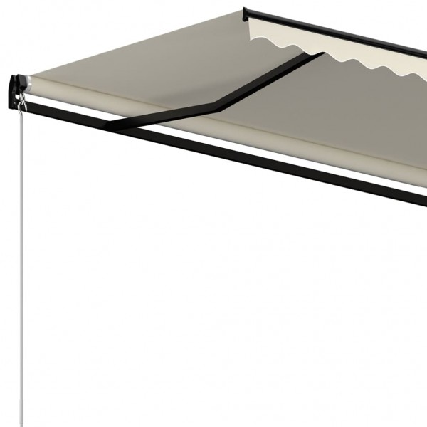 Toldo retrátil manual com LED 350x250 cm cor creme M 4