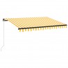 Toldo retrátil manual com LED 350x250 cm amarelo e branco 2
