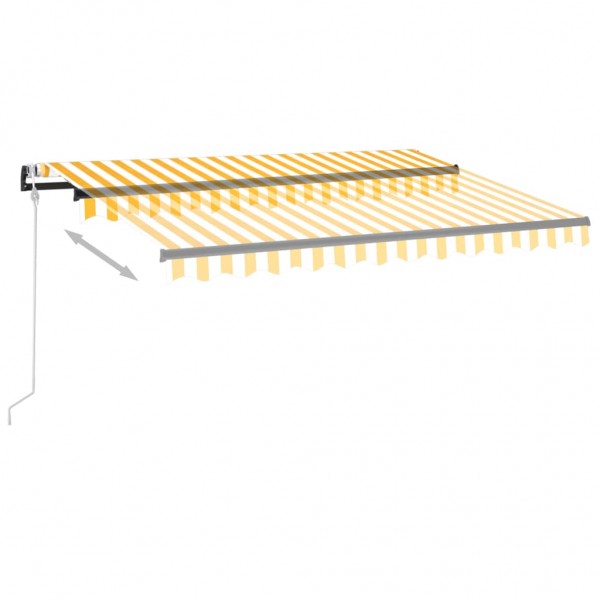 Toldo retráctil automático amarillo y blanco 350x250 cm M 4
