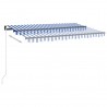 Toldo automático LED sensor de viento azul y blanco 400x300 cm 3