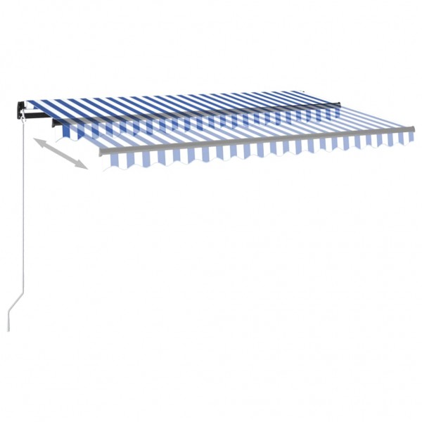 Toldo manual retráctil con LED azul y blanco 450x300 cm M 4