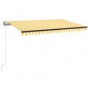 Toldo retráctil automático amarillo y blanco 450x300 cm 2