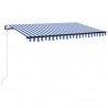 Toldo autom. c/ LED e sensor de vento 450x300 cm azul/branco 2