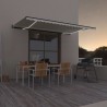 Toldo automático con LED y sensor de viento crema 500x300 cm 1
