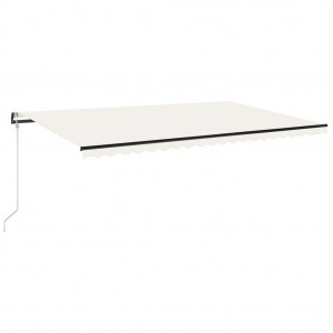 Toldo automático con LED y sensor de viento crema 500x300 cm H