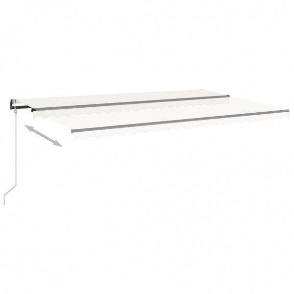 Toldo automático con LED y sensor de viento crema 500x300 cm M 3