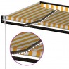 Toldo autom. LED e sensor de vento 500x300 cm amarelo/branco 5