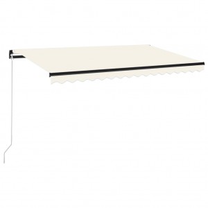 Toldo manual retráctil con LED color crema 400x350 cm H